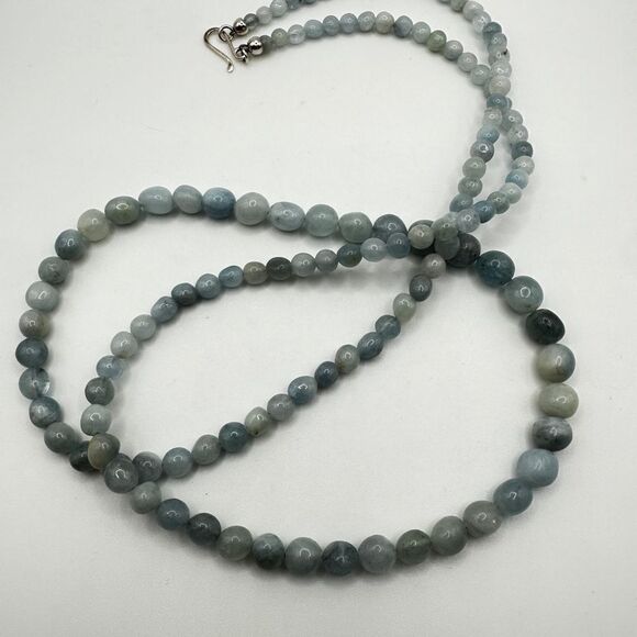 36" Jay King graduated aquamarine stone beaded necklace with 925 hook clasp! - Picture 9 of 13